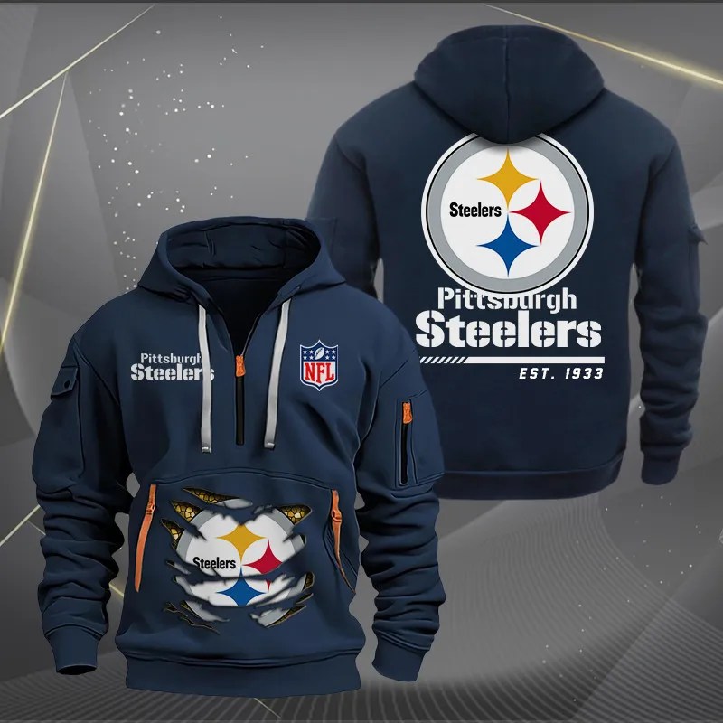 Pittsburgh Steelers Personalized Quarter Zip Hoodie 2