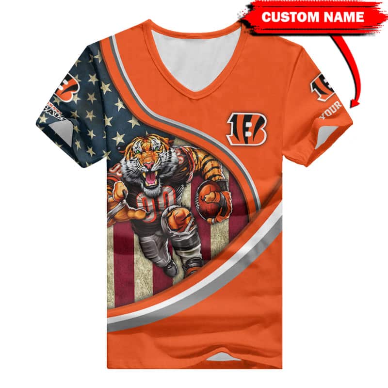 Cincinnati Bengals V-neck T-shirt Front