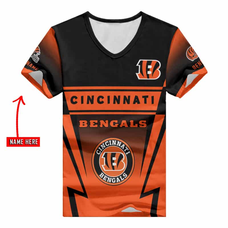 Cincinnati Bengals V-neck T-shirt Front View