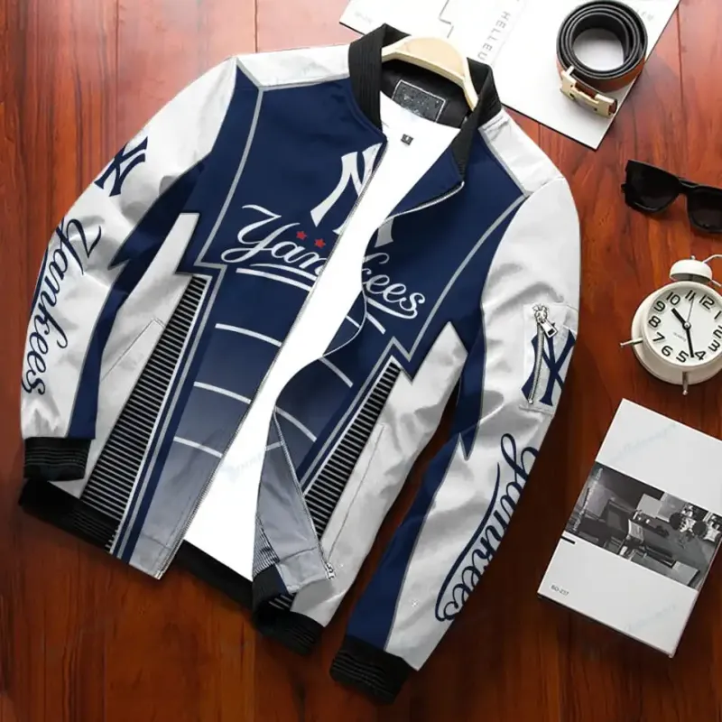 New York Yankees Personalized Bomber Jacket Back View