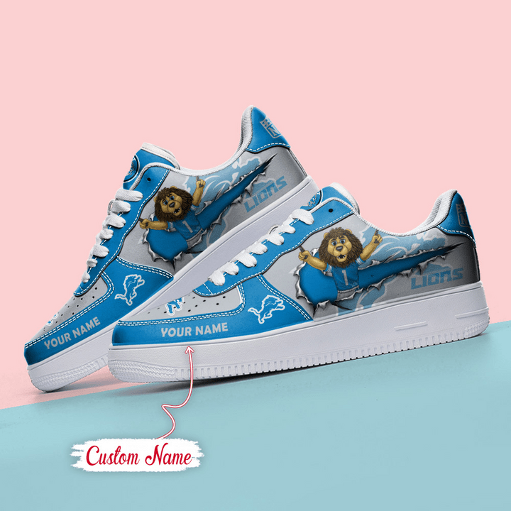 NFL Detroit Lions Custom Name Air Force 1 Sneaker