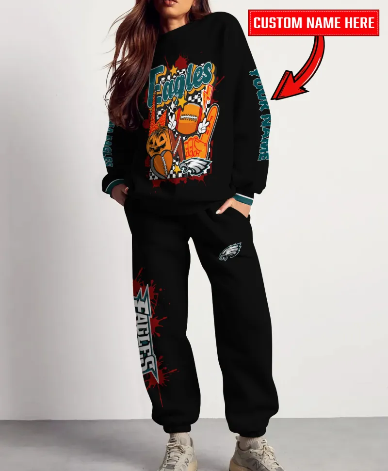 Philadelphia Eagles Halloween Collection Sweatshirt and Sweatpants Set