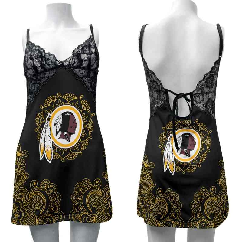 Washington Redskins Lace Back Strap Slip Dress Front
