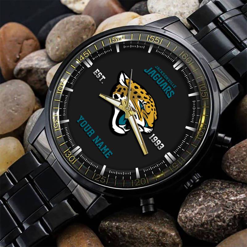 Jacksonville Jaguars Black Fashion Watch Back