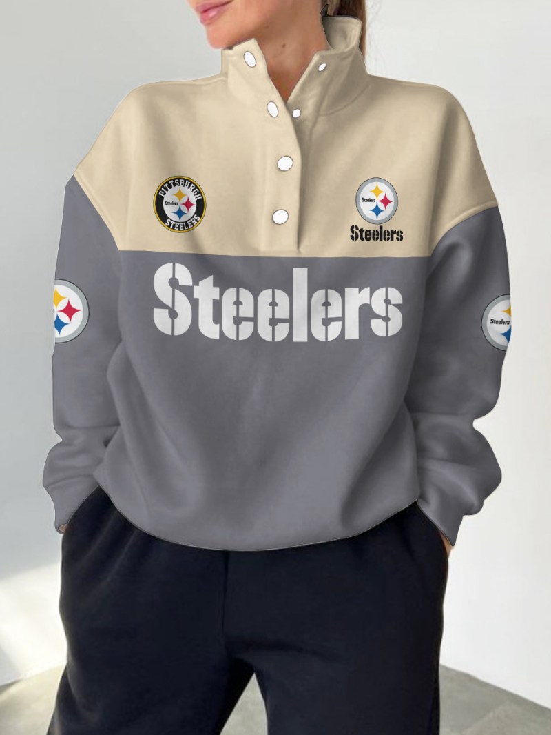 Pittsburgh Steelers Casual Colorful Stand Collar Sweatshirt