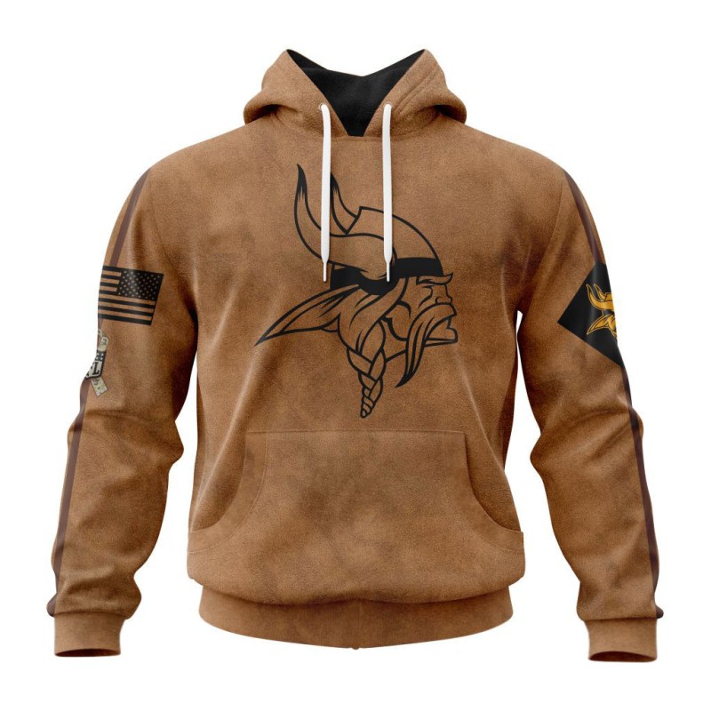 Minnesota Vikings Personalized Salute To Service Club Hoodie