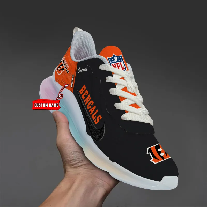 Cincinnati Bengals Rainbow Cushion Running Shoes Back View