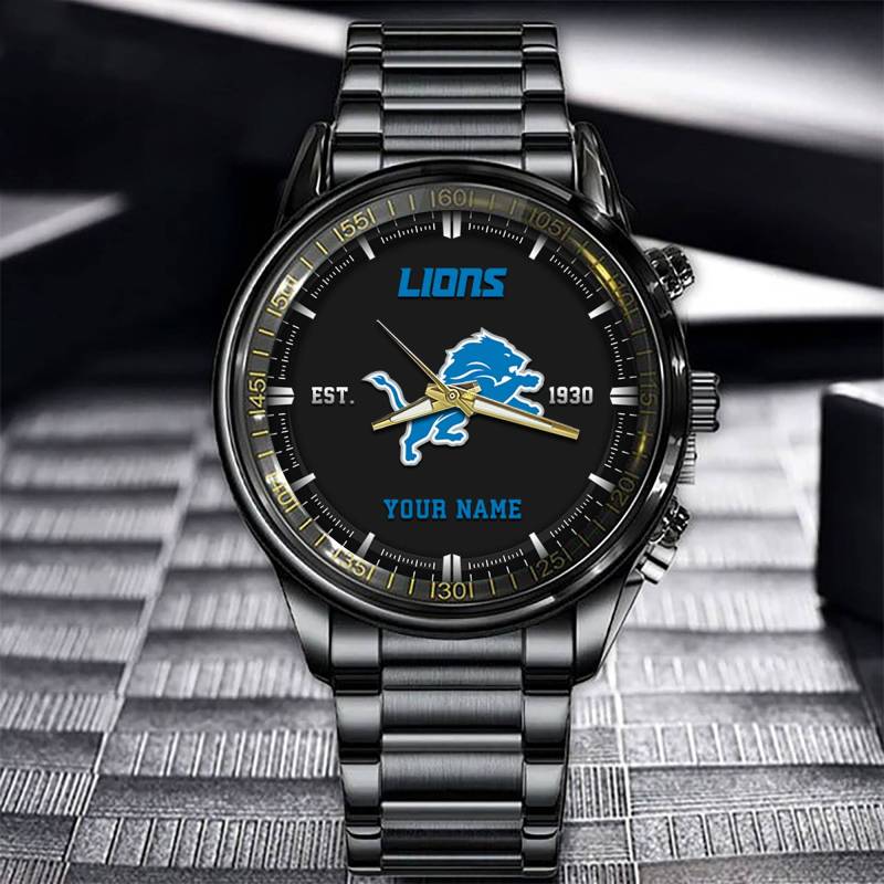Detroit Lions Black Fashion Watch 3