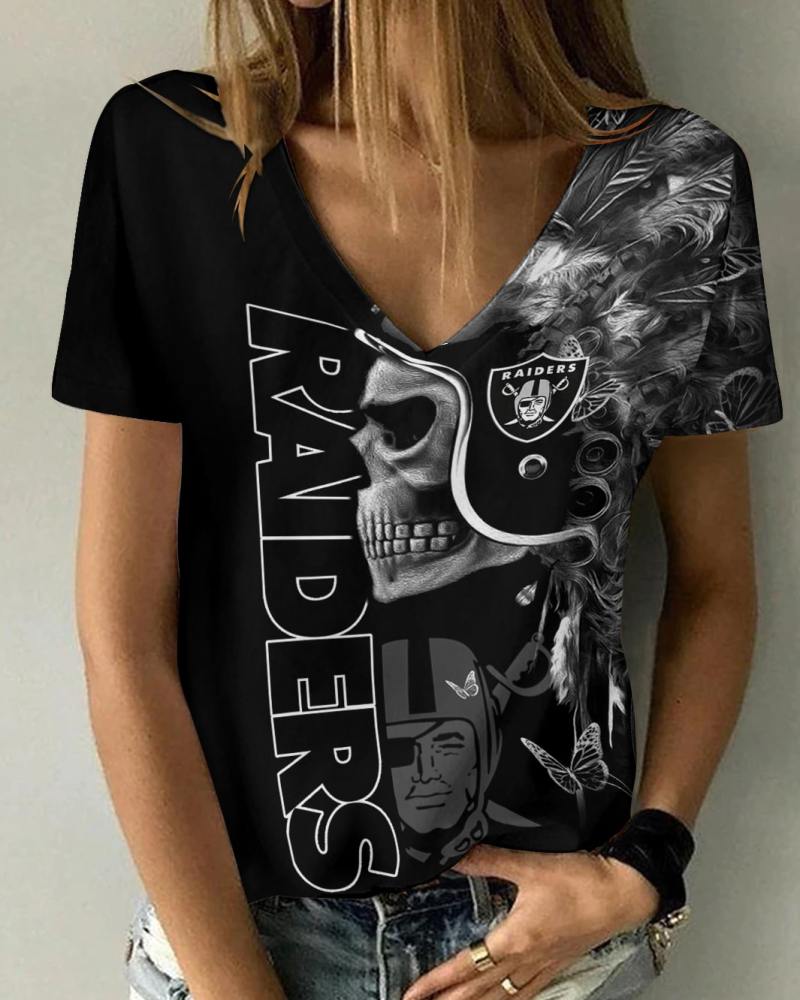 Las Vegas Raiders V-neck Women T-shirt Image 1