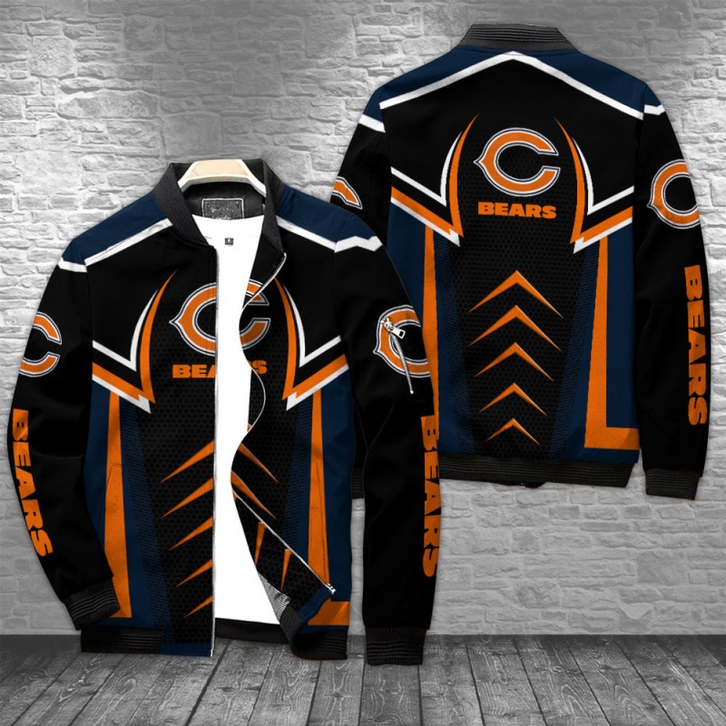 Chicago Bears Bomber Jacket Front View