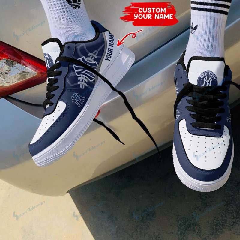 New York Yankees AF1 Sneakers Side View
