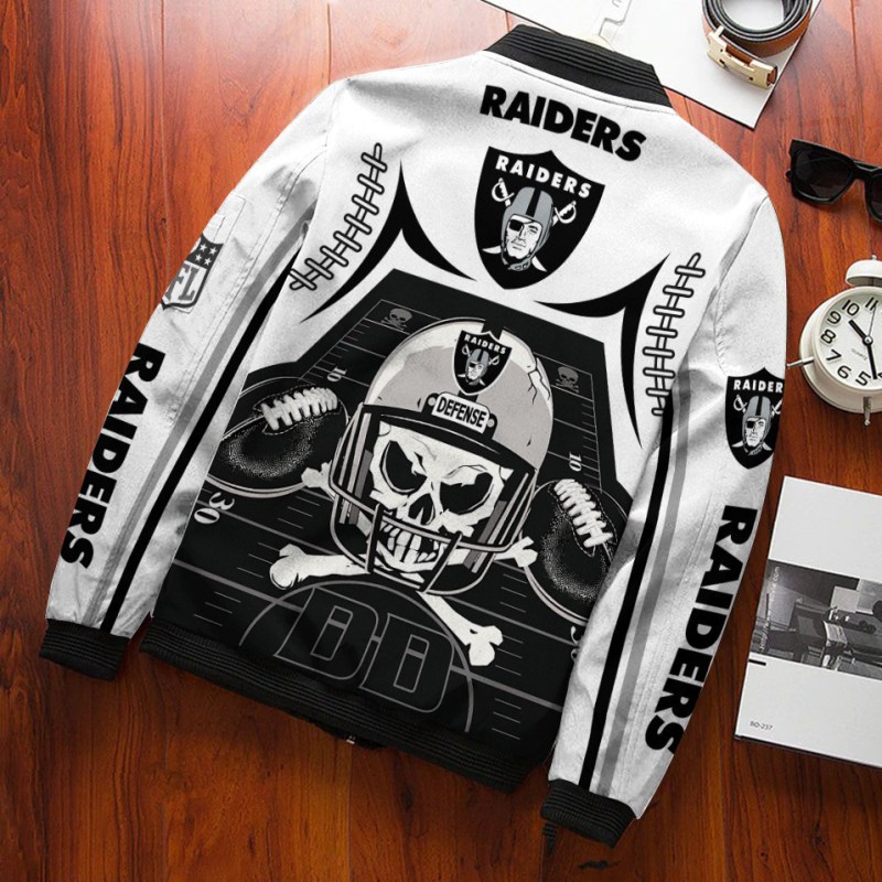 Las Vegas Raiders Bomber Jacket Side View
