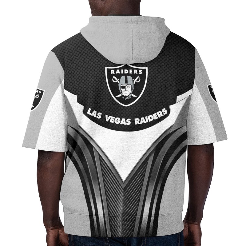 Las Vegas Raiders Short Sleeve Hoodie - Back View
