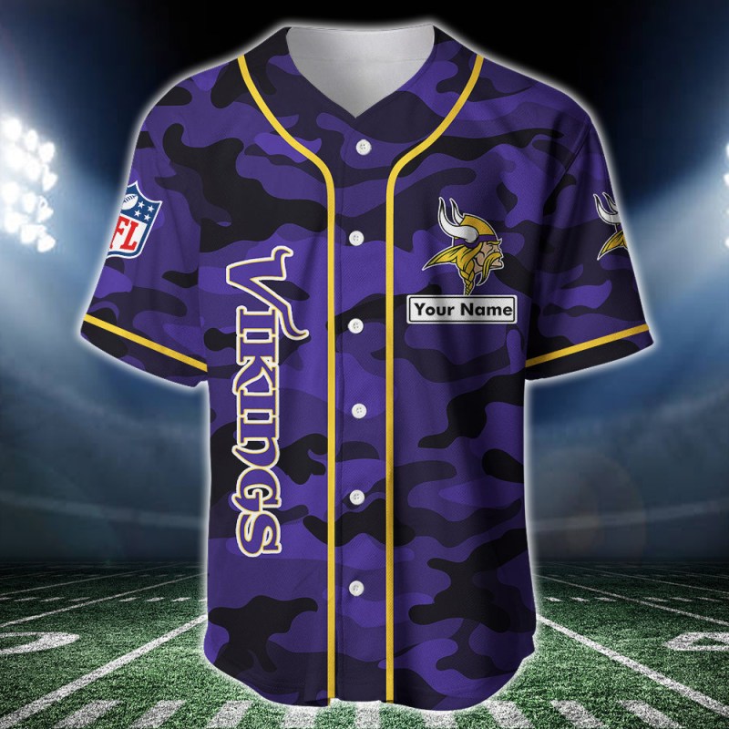 Minnesota Vikings Custom Baseball Jersey