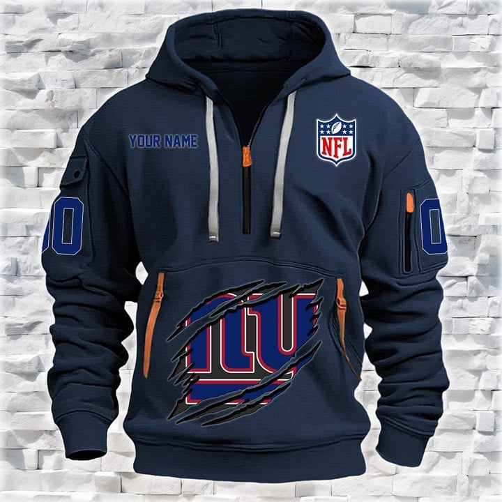 New York Giants Personalized Quarter Zip Hoodie Image 2