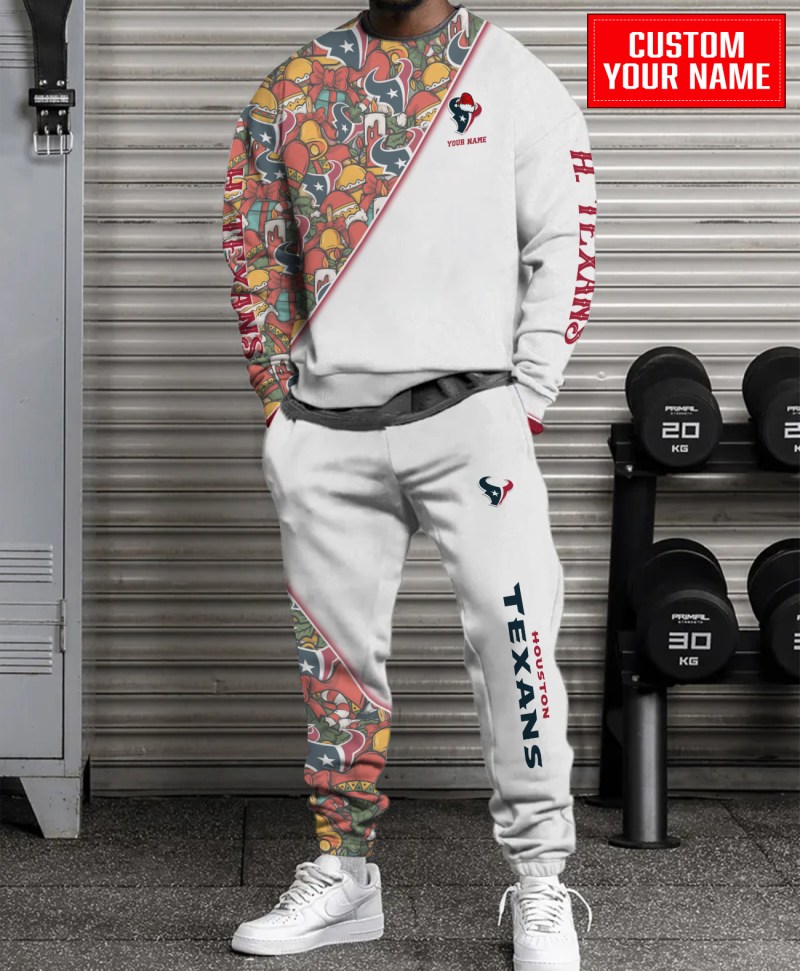 Houston Texans Christmas Pattern Unisex Combo Sweatshirt and Sweatpants