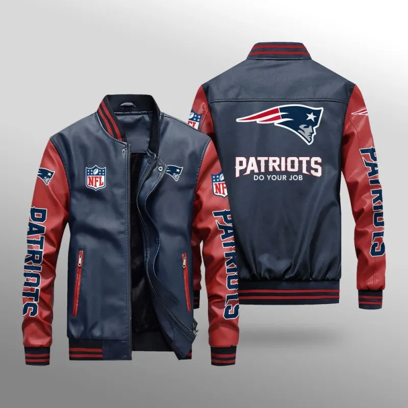 New England Patriots Leather Bomber Jacket