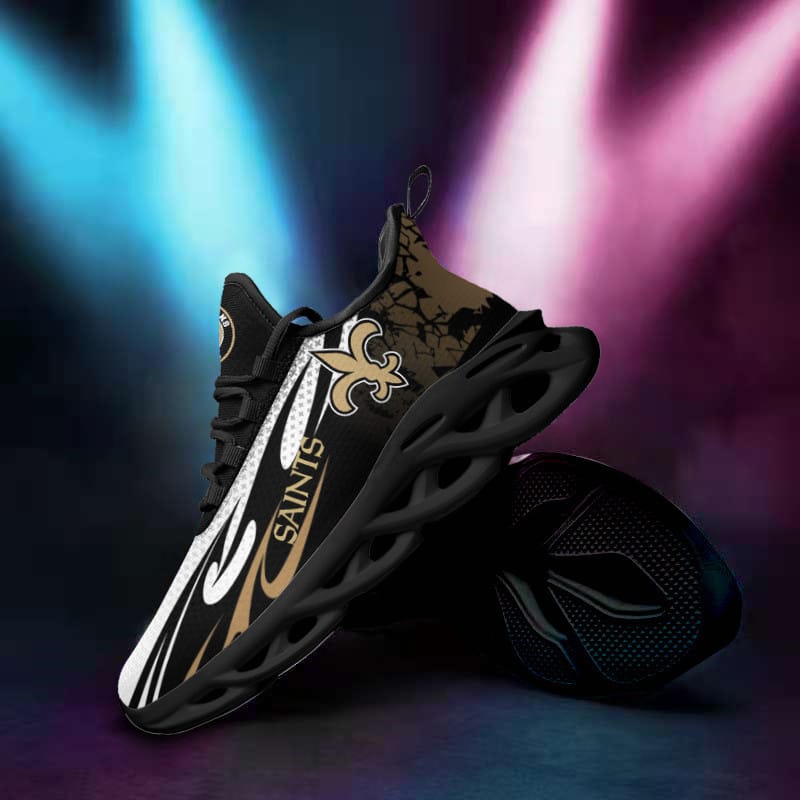 New Orleans Saints Yezy Running Sneakers - Side View