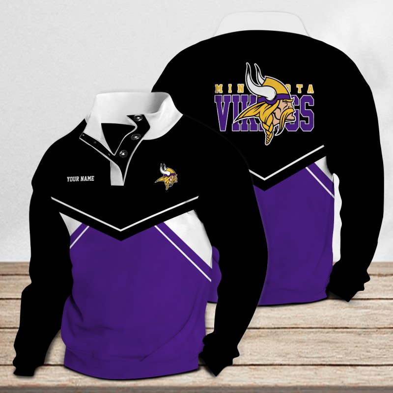 Minnesota Vikings Casual Colorful Stand Collar Sweatshirt