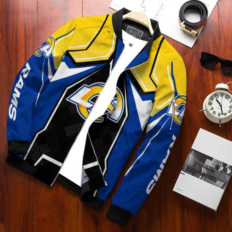 Los Angeles Rams Personalized Bomber Jacket Side View
