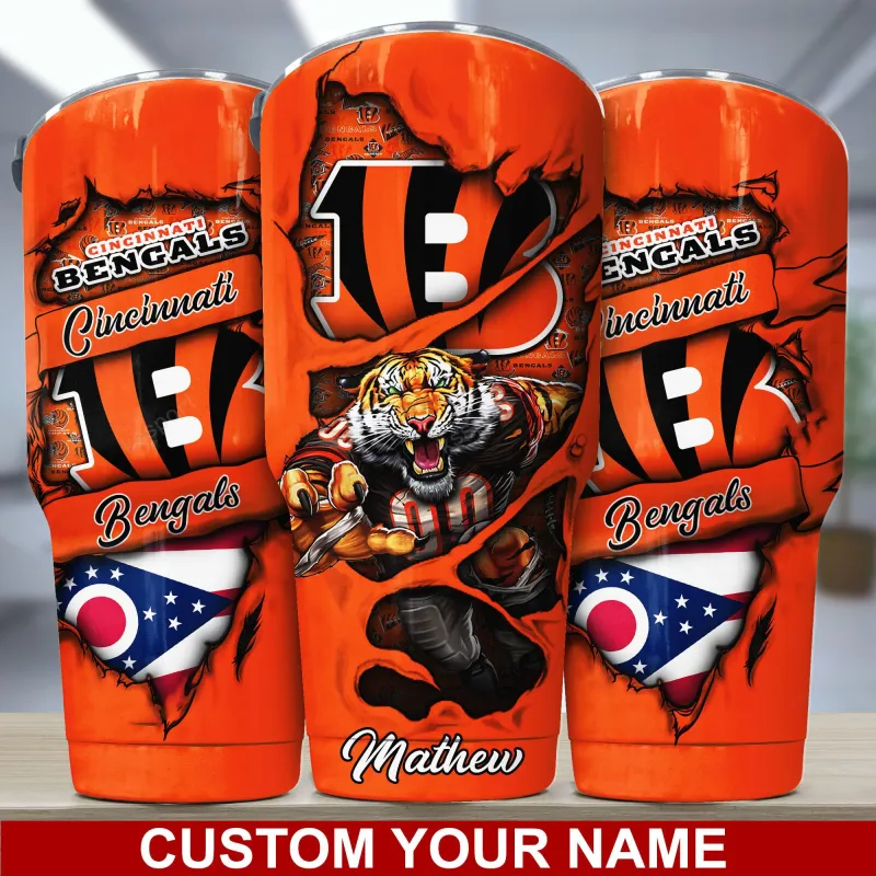 Cincinnati Bengals Personalized Tumbler Image 1