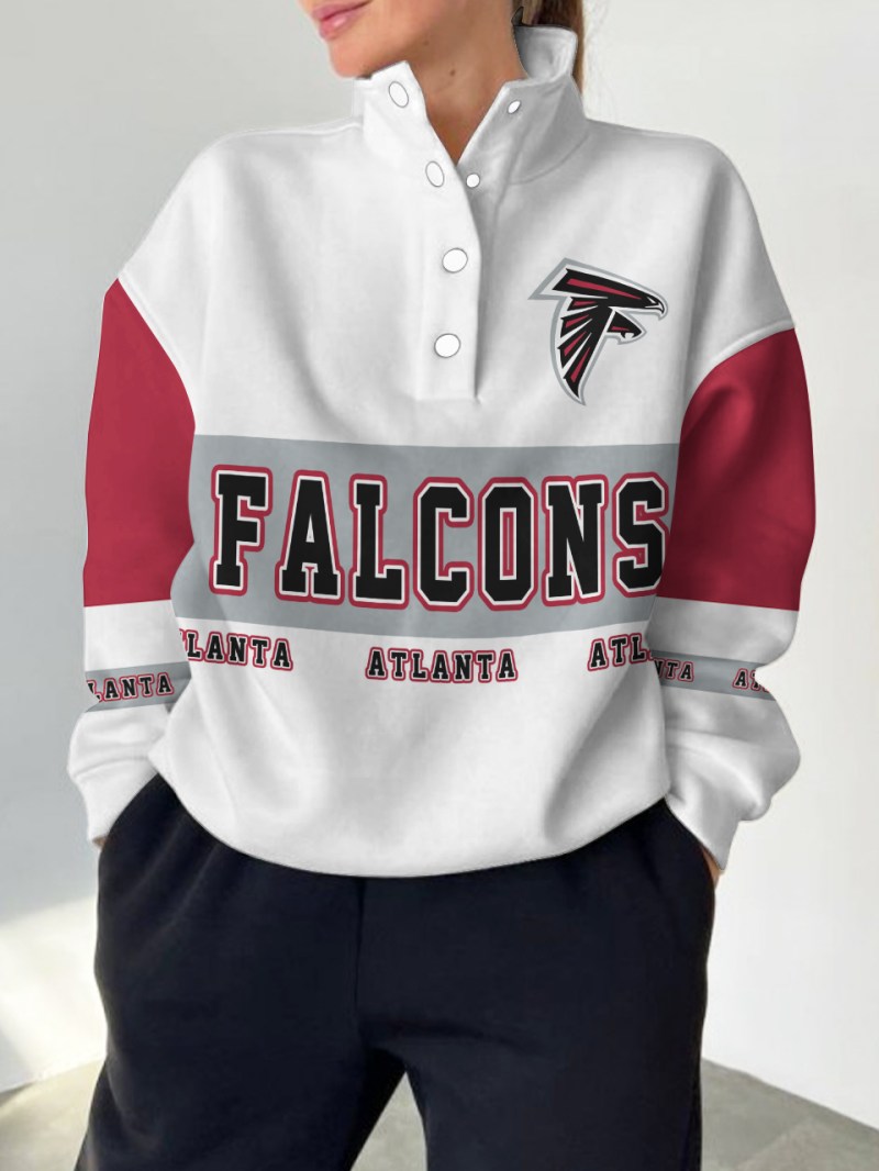 Atlanta Falcons Casual Colorful Stand Collar Sweatshirt