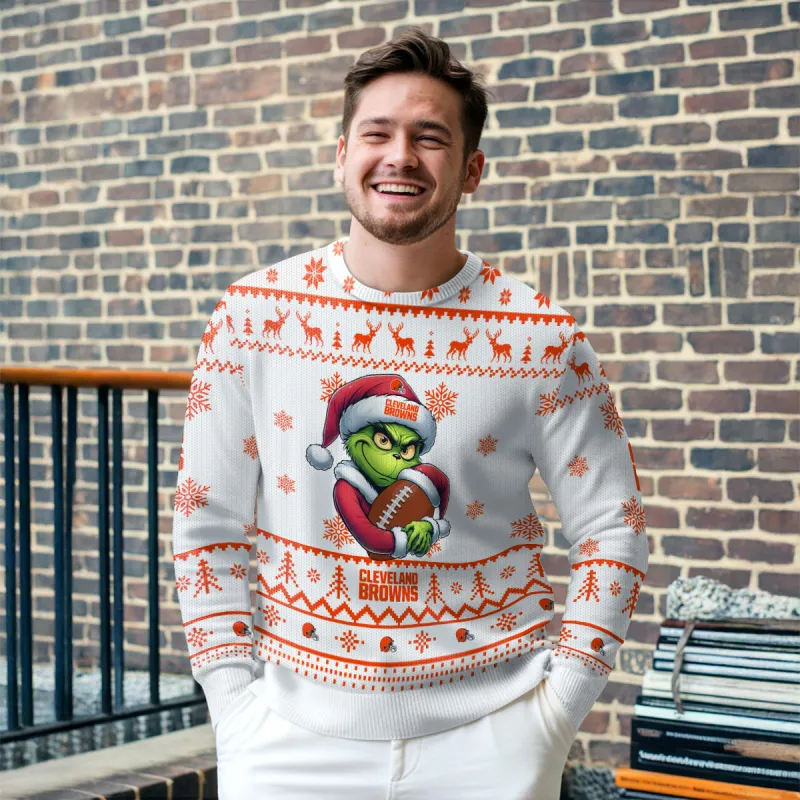 Cleveland Browns Ugly Christmas Sweater Outdoor View 2
