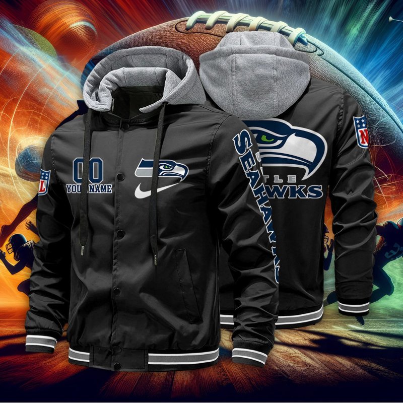 Seattle Seahawks Personalized Baseball Jacket