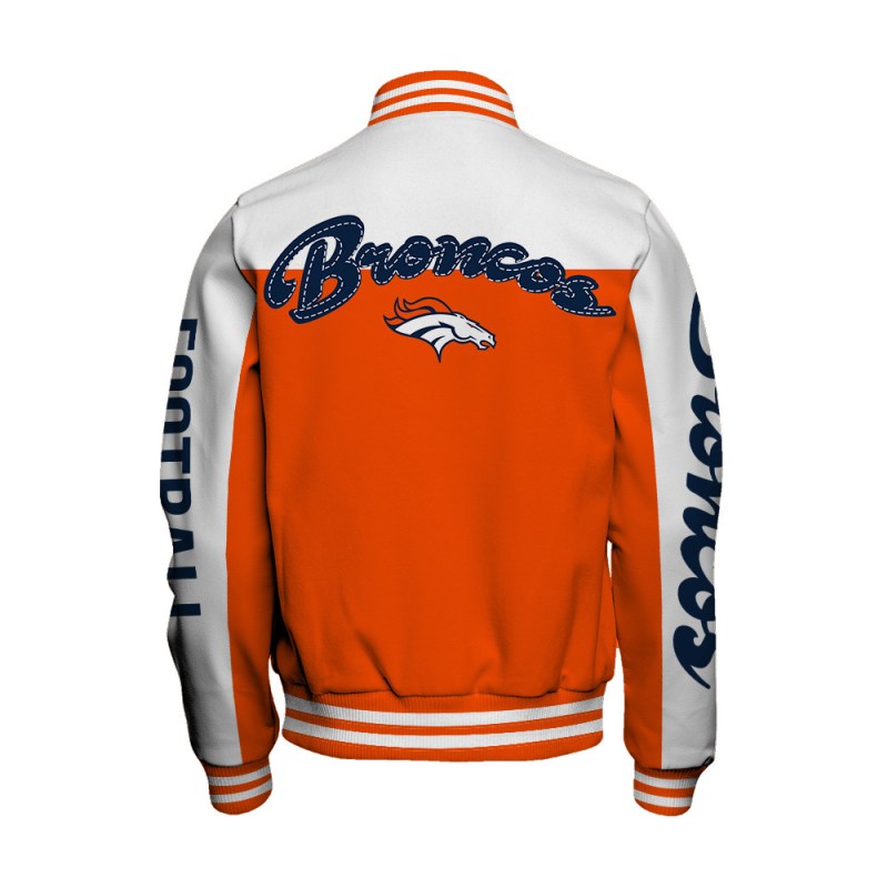 Denver Broncos Varsity Jacket Side