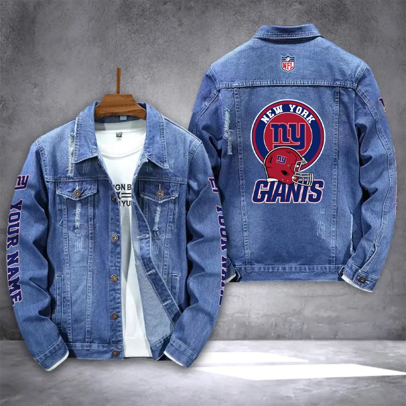 New York Giants Denim Jacket Front View