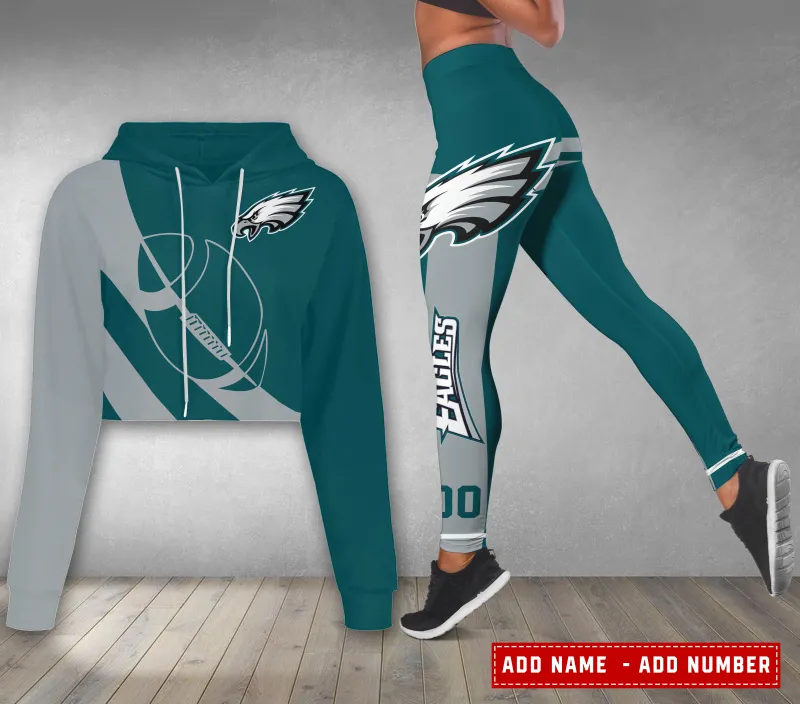 Philadelphia Eagles Combo Croptop Hoodie and Leggings