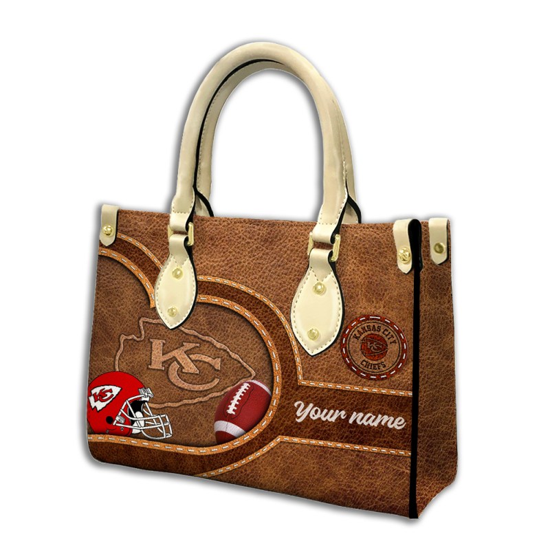 Kansas City Chiefs Personalized Leather Handbag Image 2