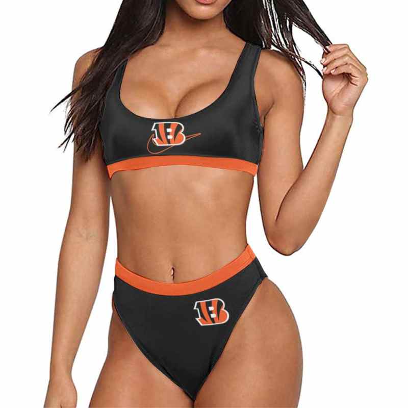 Cincinnati Bengals Women's Sport Bikini Swimsuit Front View
