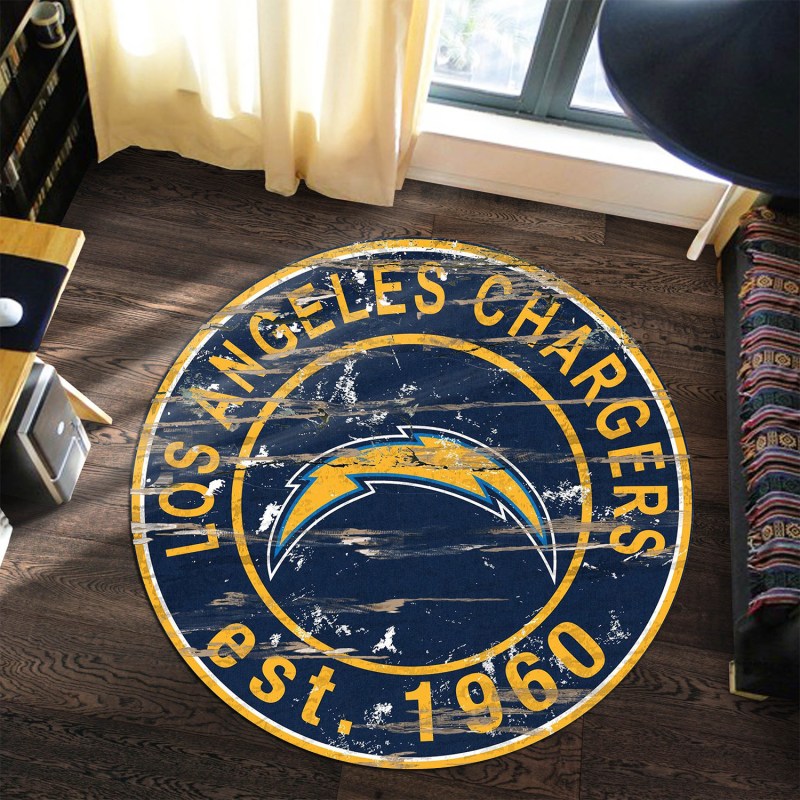 Los Angeles Chargers Round Rug 190 Detail