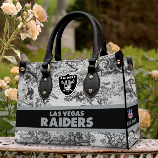 Las Vegas Raiders Personalized Leather Hand Bag Mockup 2