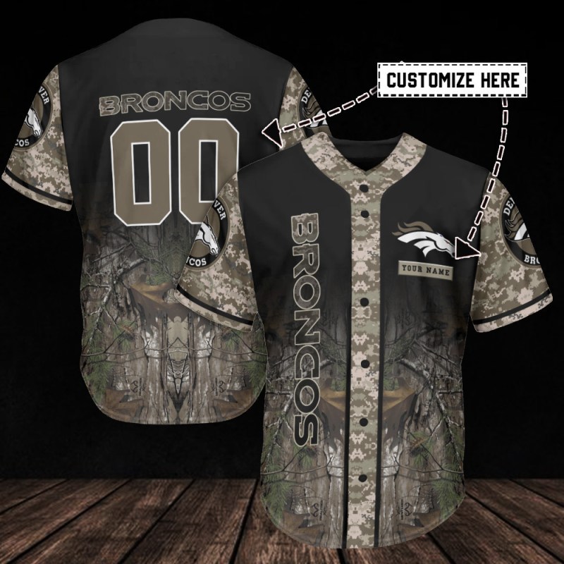 Denver Broncos Personalized Baseball Jersey