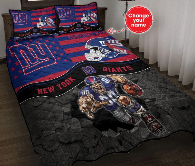 New York Giants Personalized Quilt Set