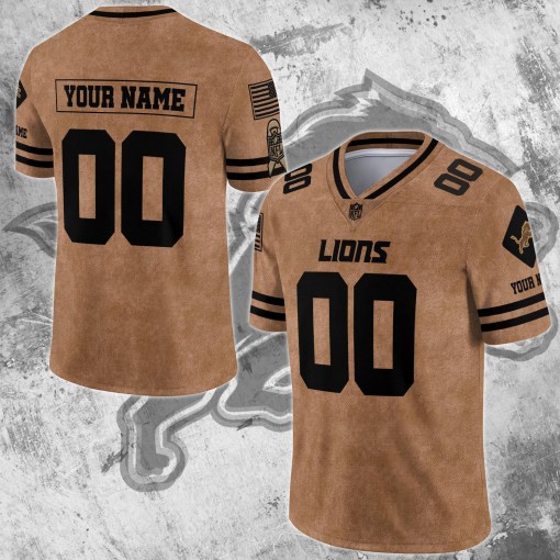 Detroit Lions Personalized V-neck Football Jersey