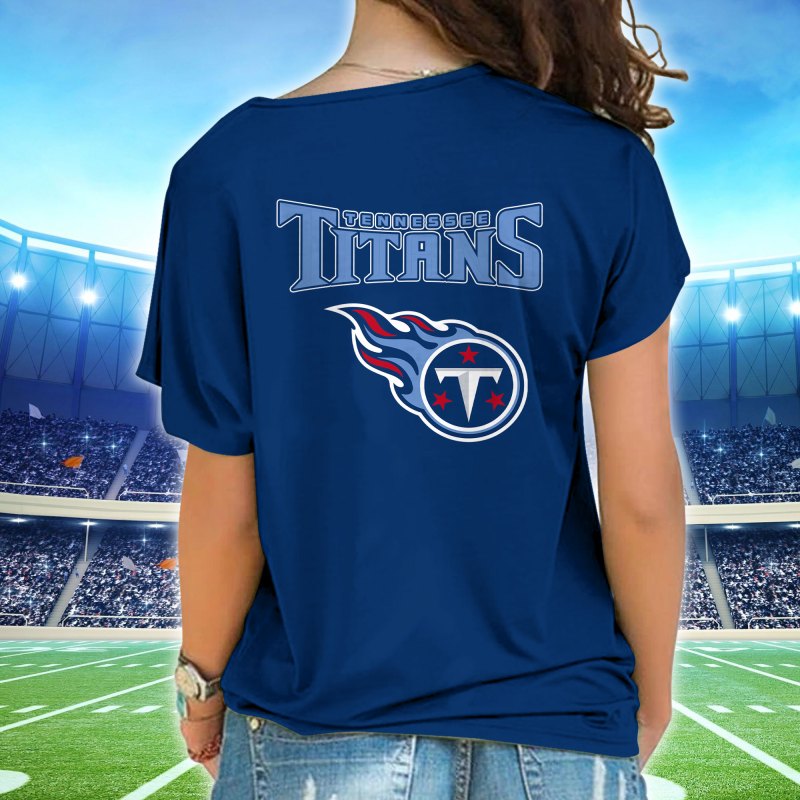 Tennessee Titans Women's One Shoulder Shirt - Back View