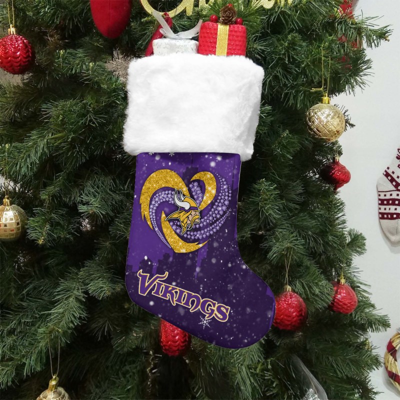 Minnesota Vikings Christmas Sock Design 1