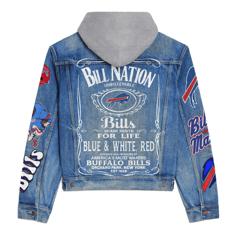 Buffalo Bills Premium Hooded Denim Jacket Detail
