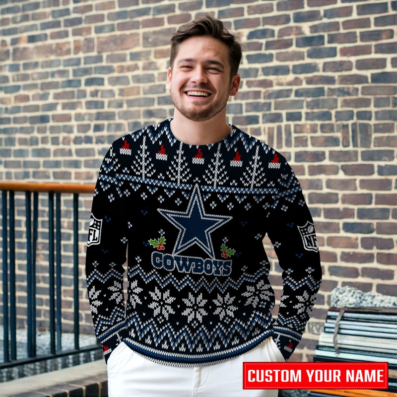 Dallas Cowboys Ugly Christmas Sweater - Front View