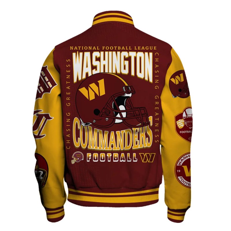 Washington Commanders Varsity Jacket Back View