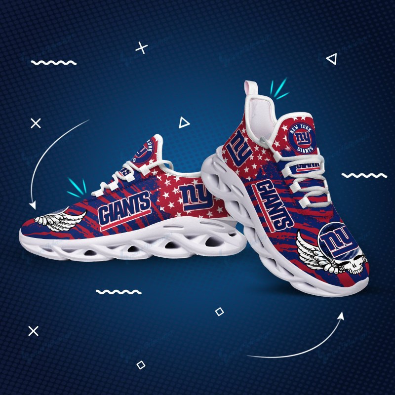 New York Giants Yezy Running Sneakers - Top View