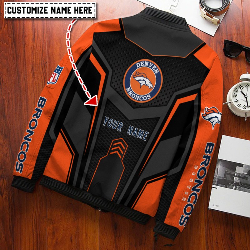 Denver Broncos Personalized Bomber Jacket Side View