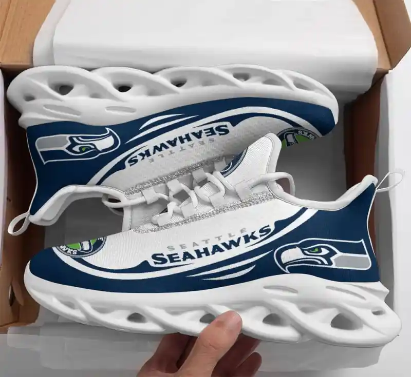 Seattle Seahawks Yezy Running Sneakers Back View