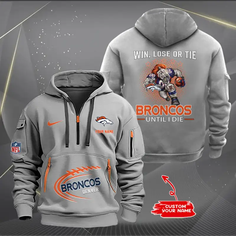 Denver Broncos Quarter Zip Hoodie