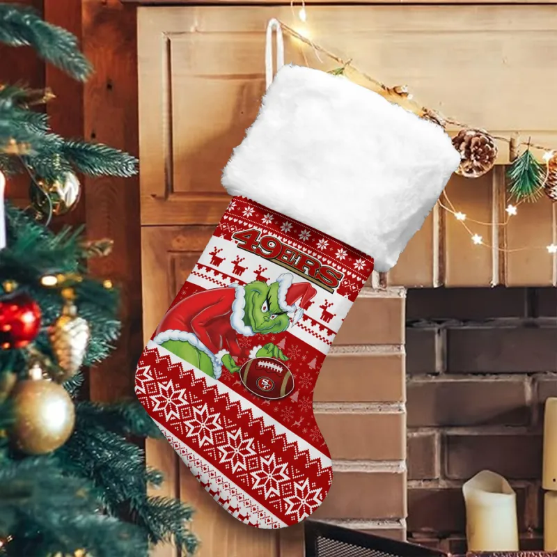 San Francisco 49ers Christmas Socks - Side View