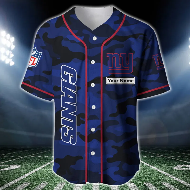 Front view of New York Giants Personalized Baseball Jersey