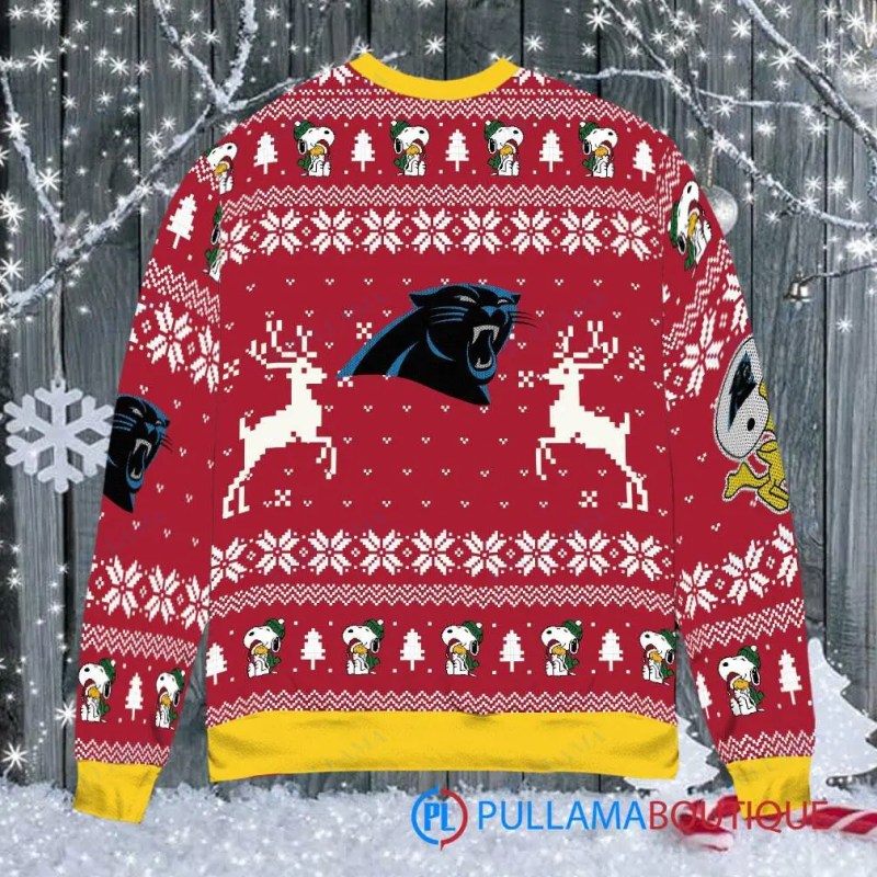 Carolina Panthers Ugly Christmas Sweater Back